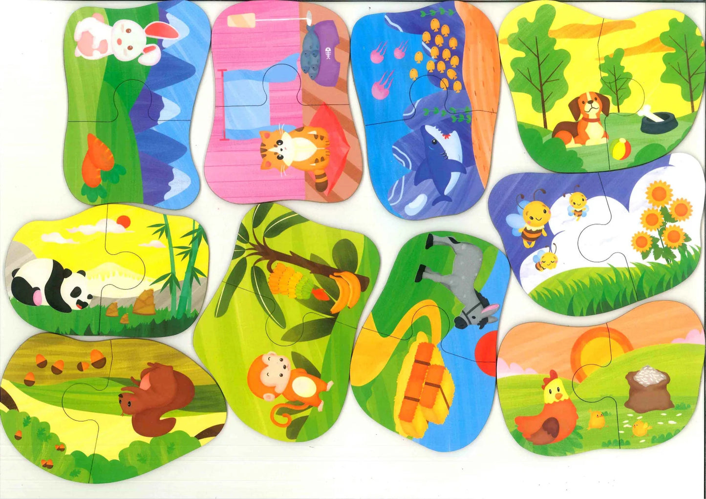 Puzzle Din Lemn In Cutie Metalica: Insecte Si Animale (10-in-1)
