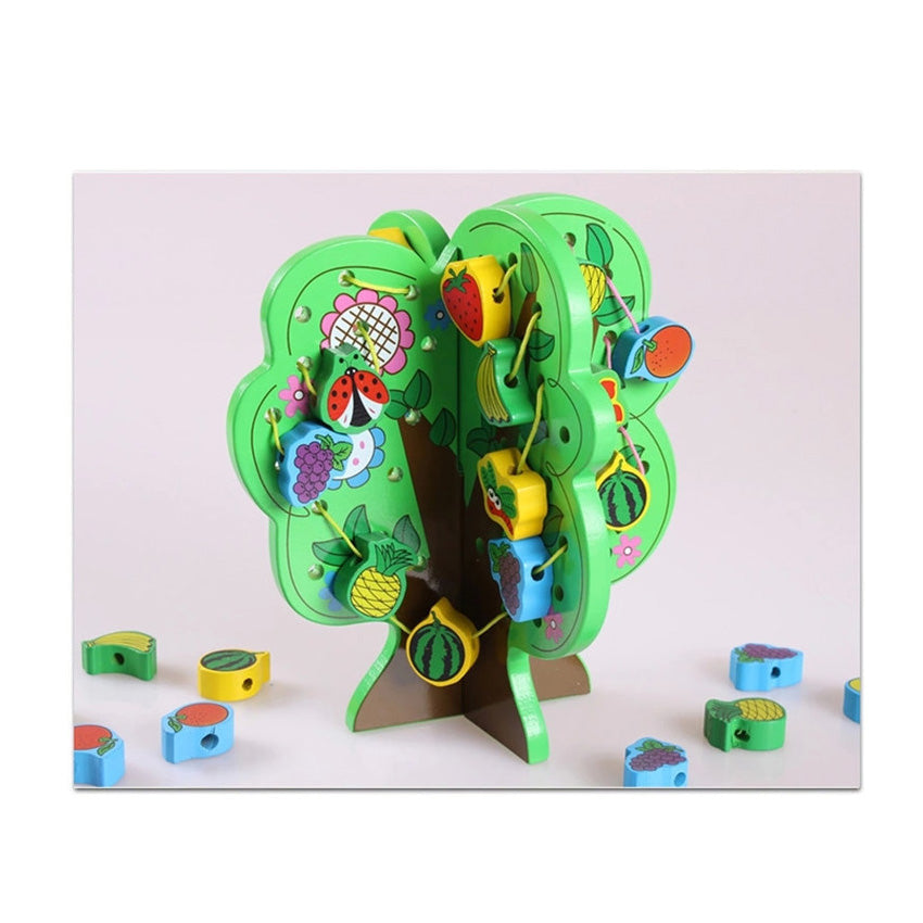Copac Montessori Cu Fructe Pentru Snuruit/Insiruit (37 piese)