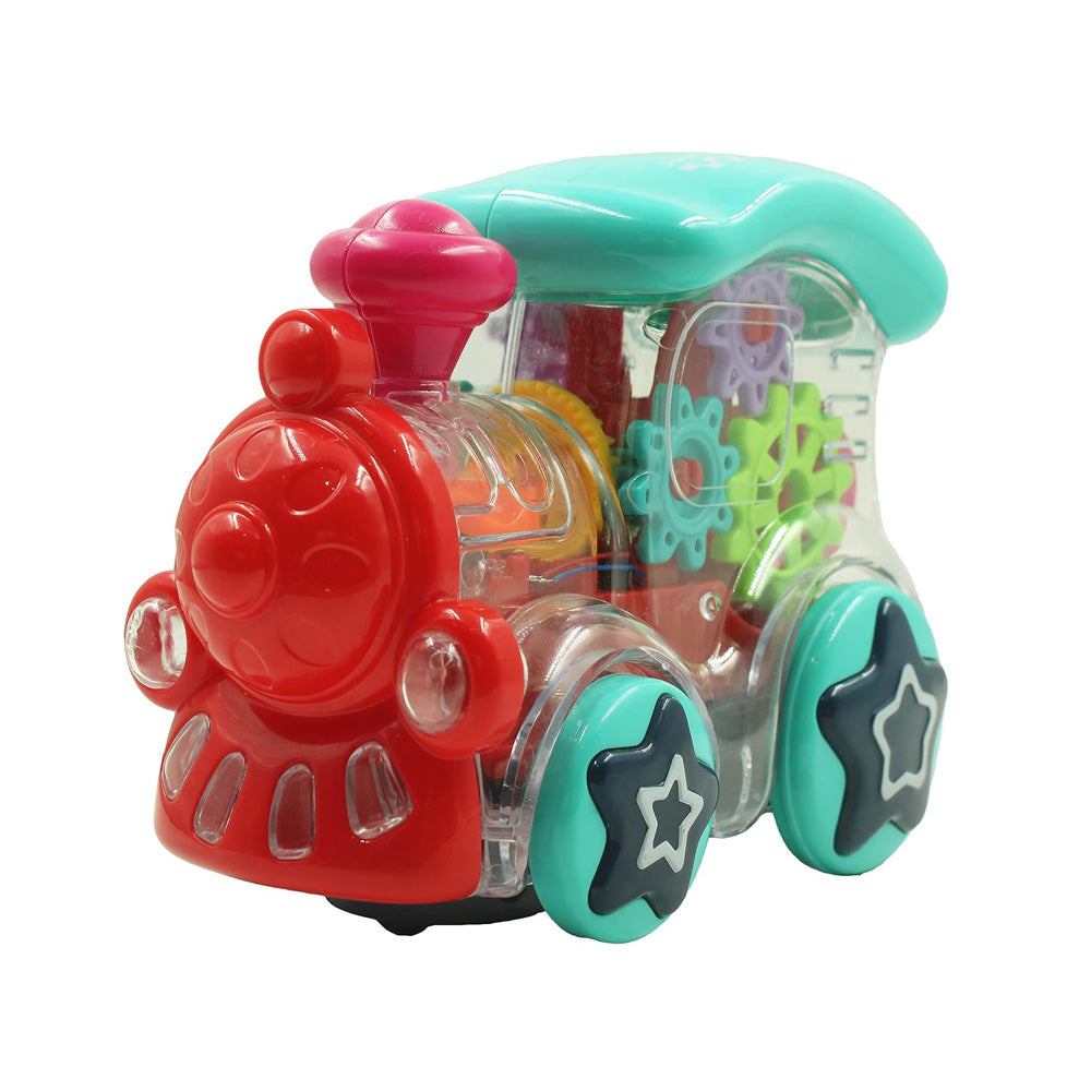 GEARWHEEL TRAIN: Locomotiva Cu Mecanisme, Sunete Si Lumini