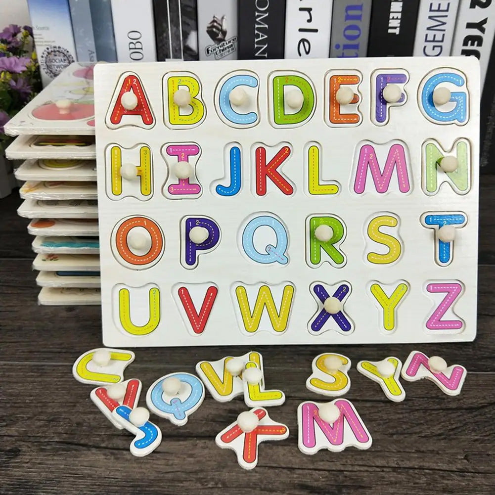 Puzzle Incastru Din Lemn: Alfabetul (26 piese)