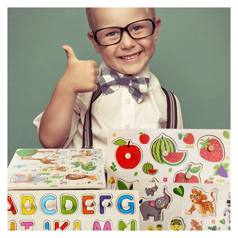 Puzzle Incastru Din Lemn: Alfabetul (26 piese)