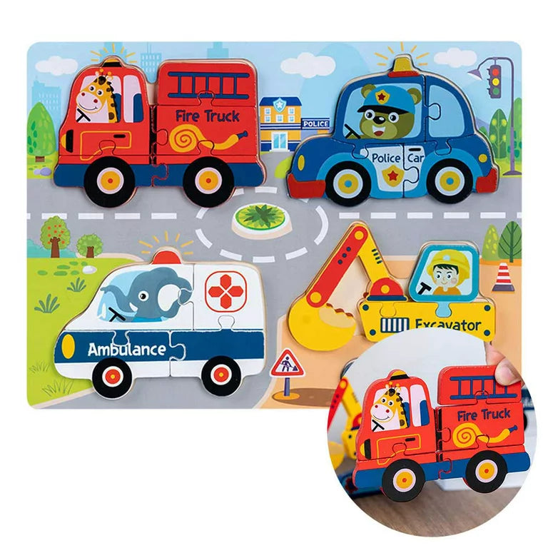 Puzzle Din Lemn 3D: Mijloace De Transport