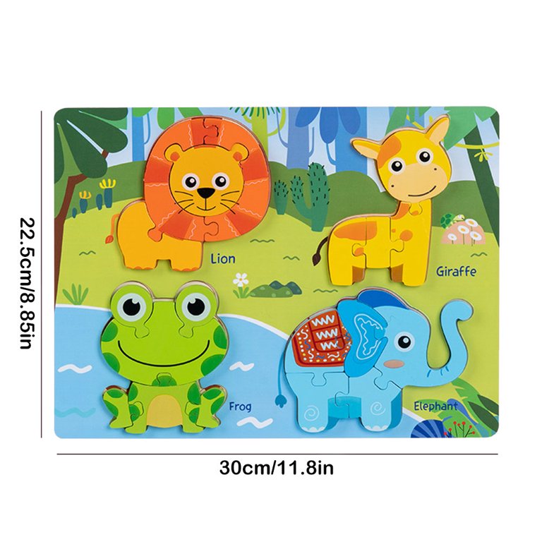 Puzzle Din Lemn 3D: Animalele Junglei