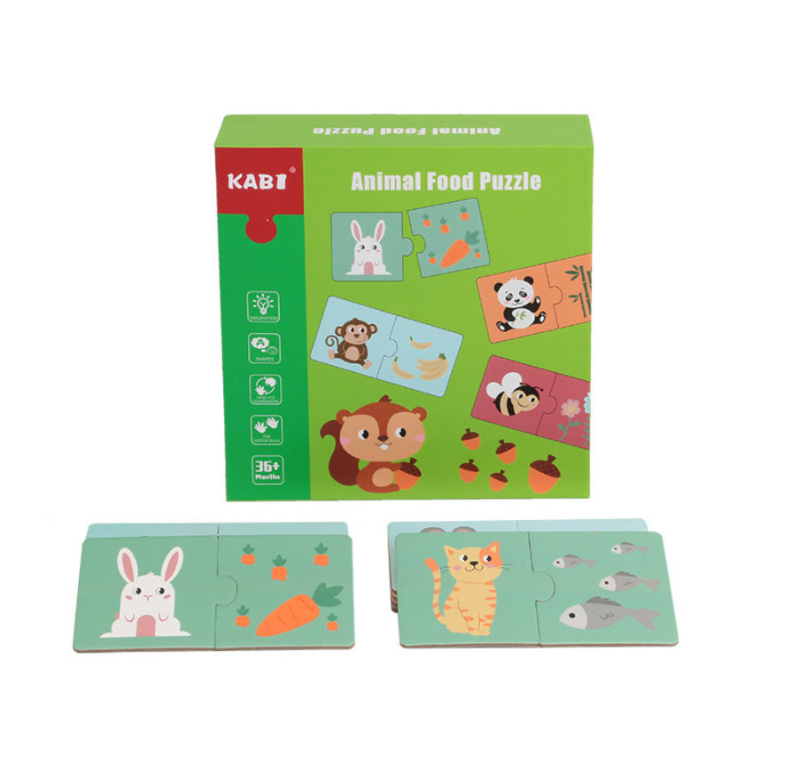 KABI: Puzzle De Asociere Animale cu Hrana (20 piese)