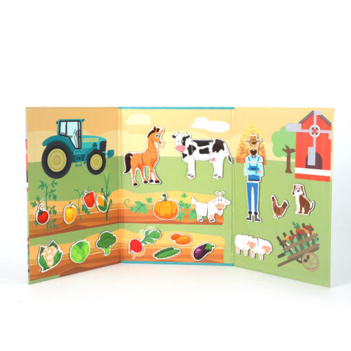 Puzzle Magnetic Educativ: Ferma Animalelor (28 piese)