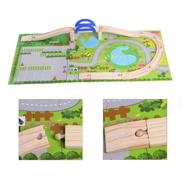 Set Trenulete Montessori Din Lemn (40 piese)