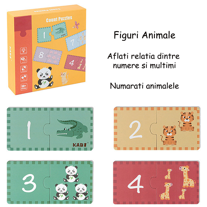 KABI: Puzzle De Asociere Animale Cu Cifre (20 piese)