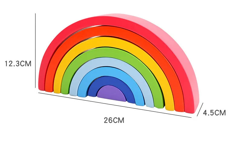 Curcubeu Din Lemn Stivuire Rainbow Blocks (8 piese)