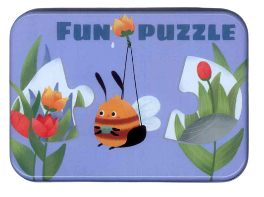 Puzzle Din Lemn In Cutie Metalica: Insecte Si Animale (10-in-1)