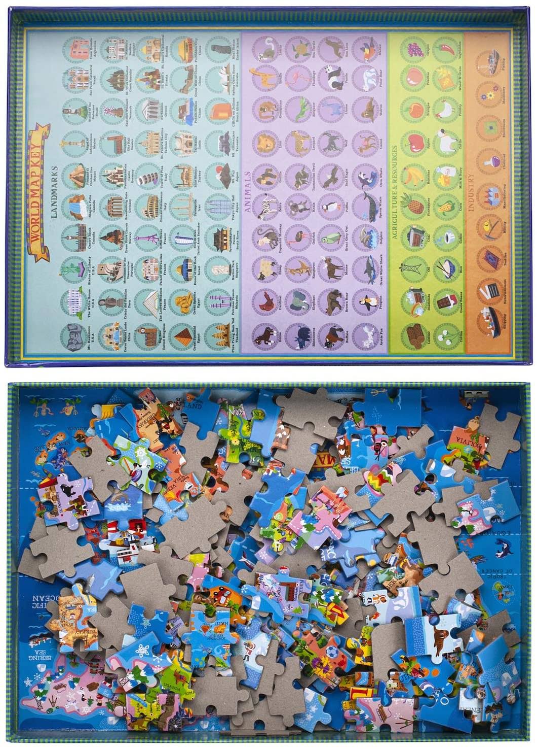 Set Puzzle Educativ: Harta Lumii In Engleza (200 piese)