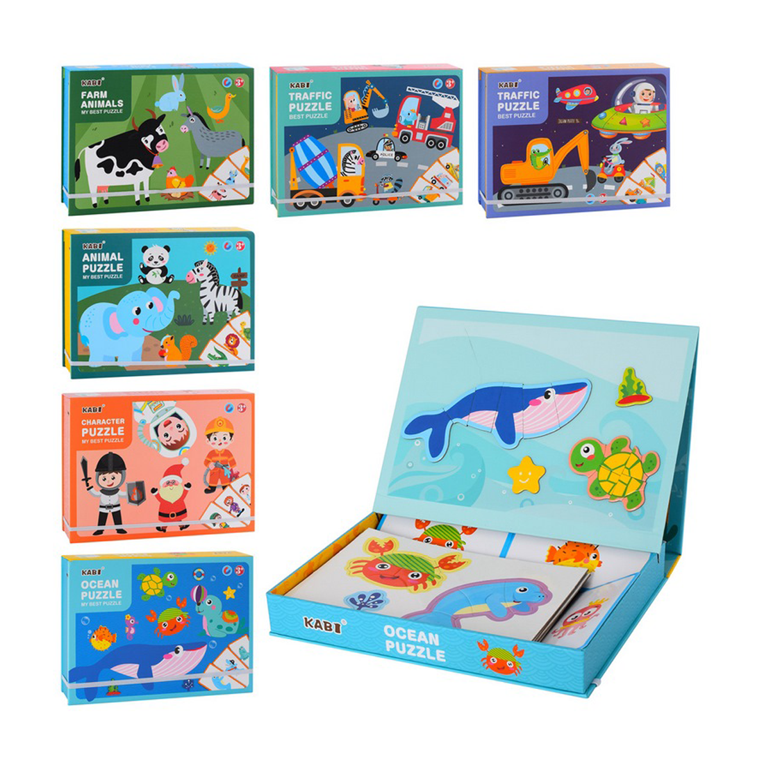 KABI: Puzzle Magnetic Cu Animale Salbatice