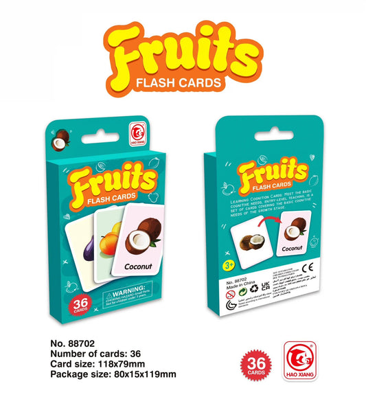 Carduri Cognitive Montessori Memorie: Fructe (36 cartonase)