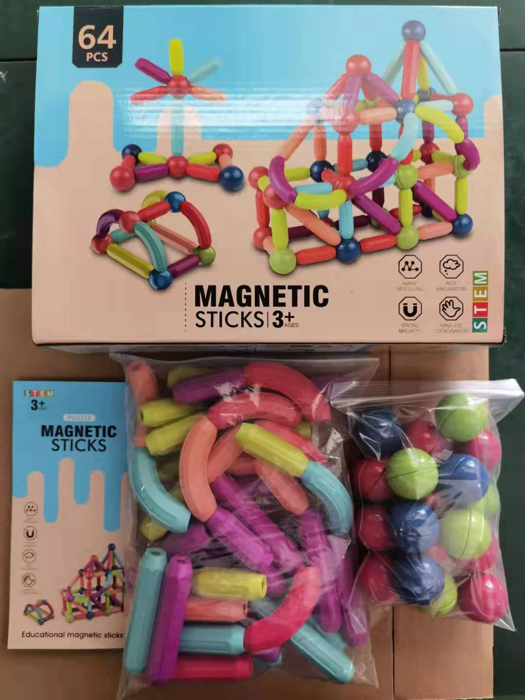 MAGNETIC STICKS: Joc STEM de Construit Magnetic (100 piese)