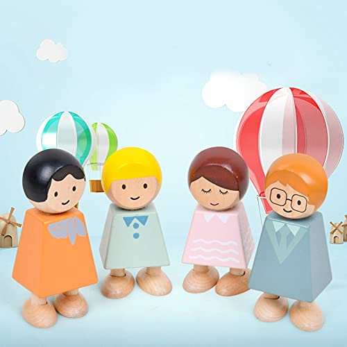 Set Figurine Din Lemn: Familia Cu Catelul (5 figurine)