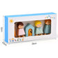 Set Figurine Din Lemn: Familia Cu Catelul (5 figurine)