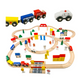 Set Trenulete Montessori Din Lemn (100 piese)