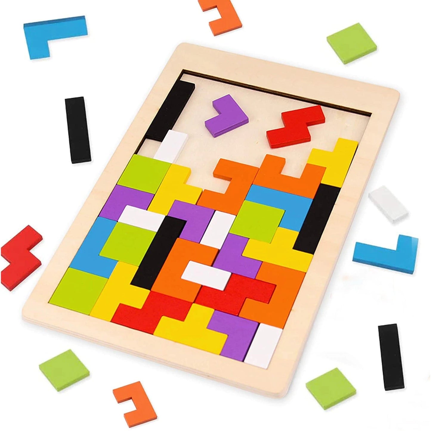 Puzzle De Tip Tetris Geometric Montessori (40 piese)