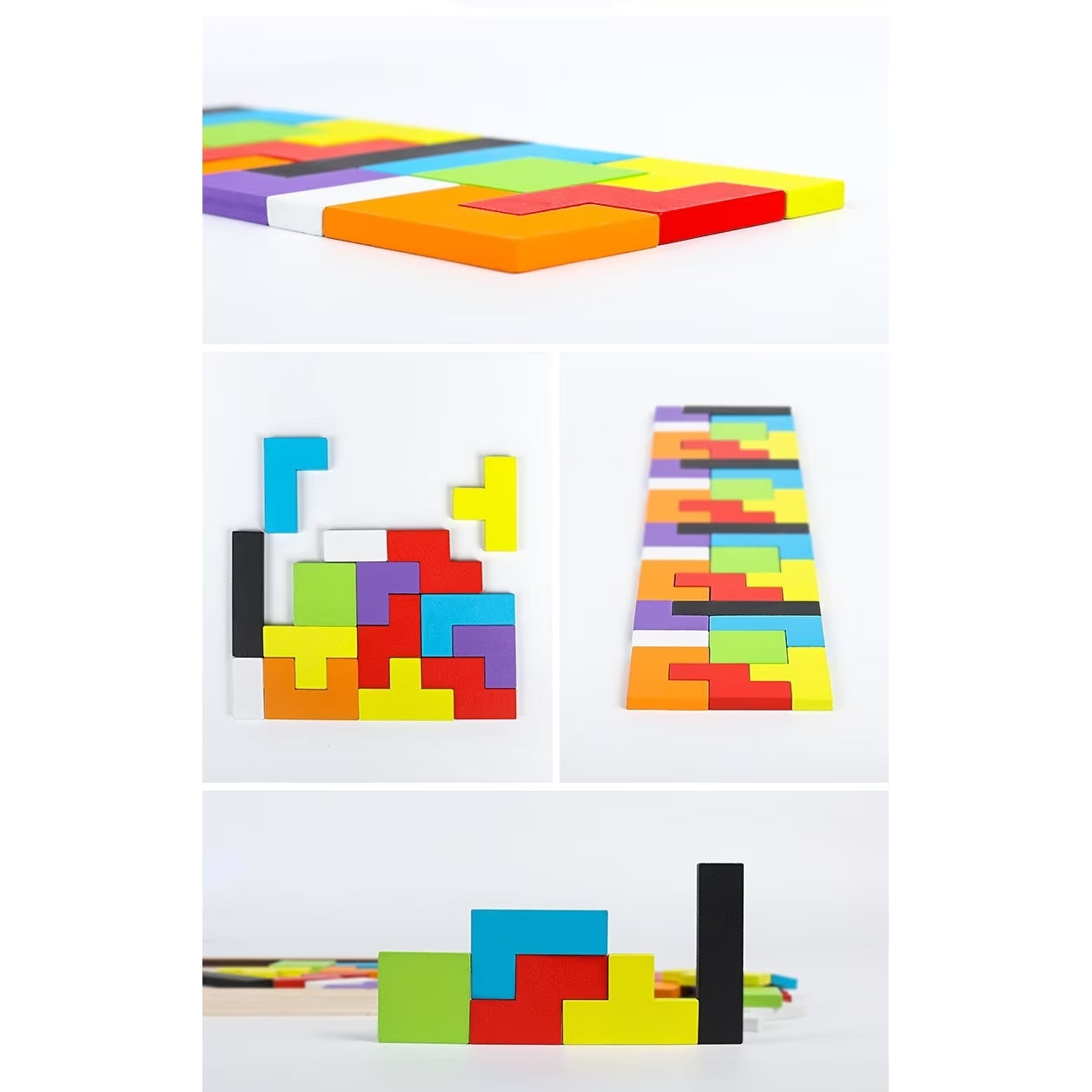 Puzzle De Tip Tetris Geometric Montessori (40 piese)