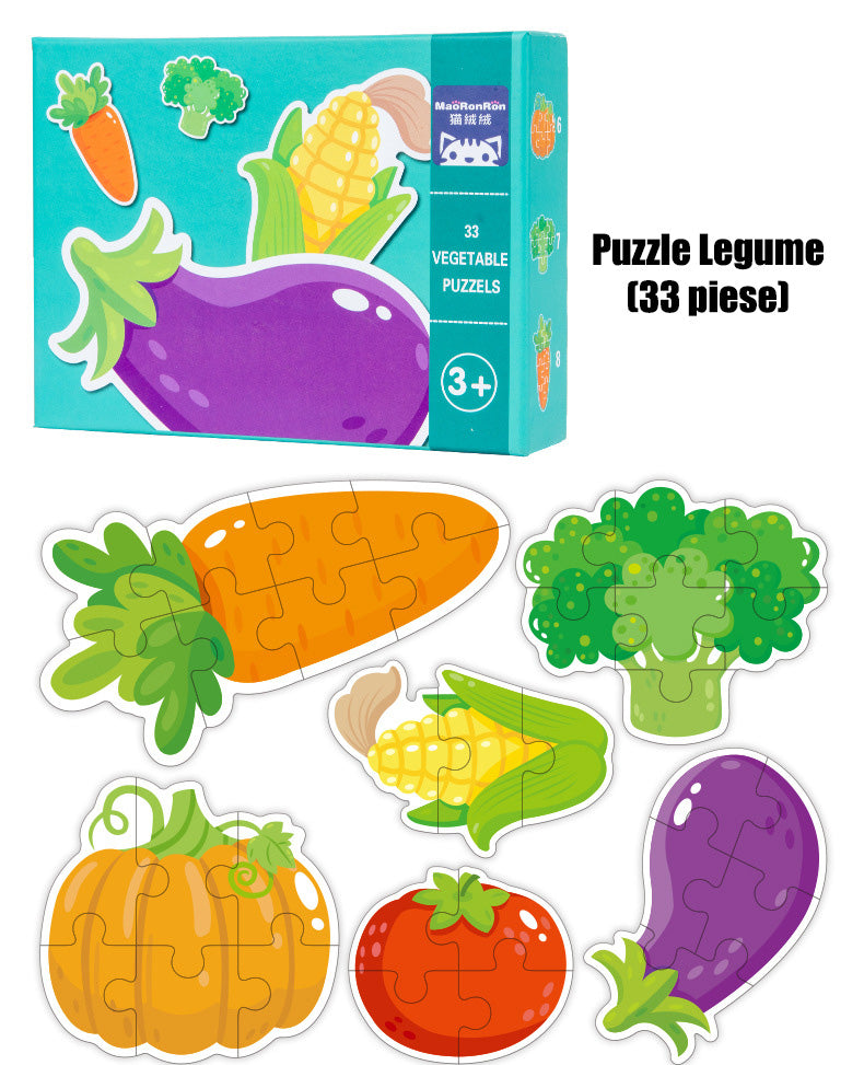 Set Puzzle Legume Cu Piese Mari (33 piese)