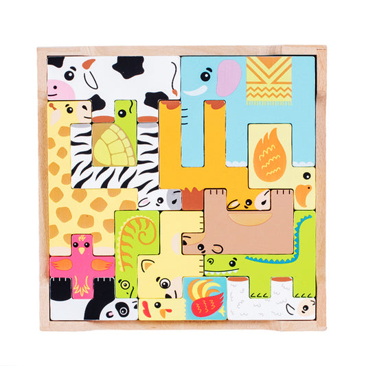 Puzzle Animale de Lemn